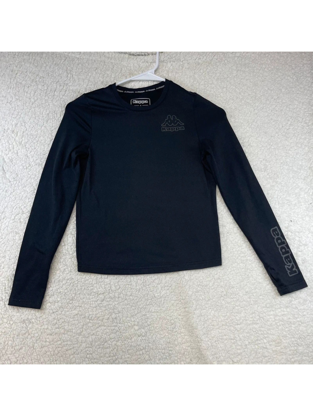 Kappa x Primark Kids Black Long Sleeve Athletic Shirt Size 9-10Y 140cm